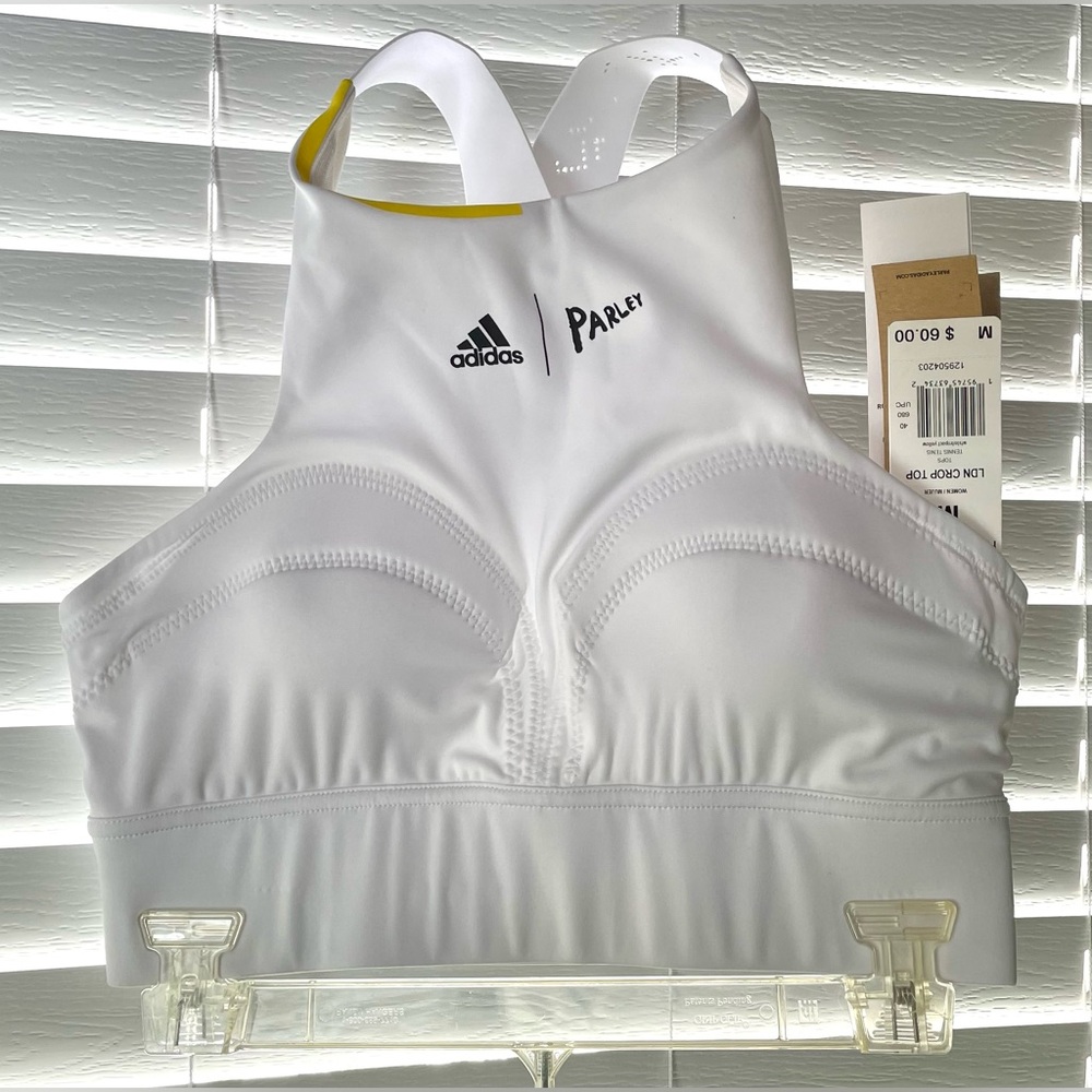 Adidas Parley Sports Bra - Women’s Medium - White - High Support - Athleisure